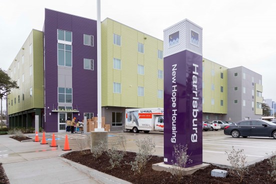 Residents are moving into the 175-unit New Hope Housing at Harrisburg in Houston’s East End.