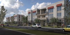 Designed by William Hezmalhalch Architects, First Street Apartments in Santa Ana, Calif., is scheduled to be completed by developer AMCAL Multi-Housing in September 2019.