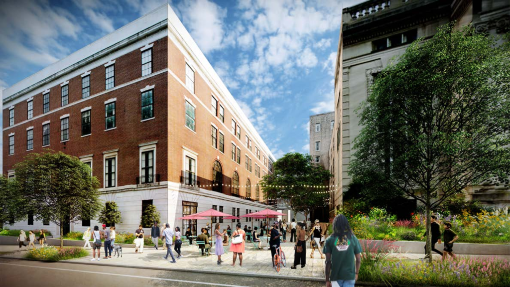 Trinity Street Apartments will deliver 83 market-rate and 21 income-restricted units at 50% to 60% of the area median income. The development will include studio, one-, and two-bedroom apartments.